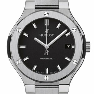 Hublot Classic Fusion Matte Black Dial Automatic Titanium Ladies Watch 585.nx.1170.nx