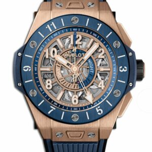 Hublot Big Bang Unico King Gold Blue Ceramic Gmt Mens Watch 471.ol.7128.rx