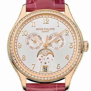 Patek Philippe Complications Silvery Sunburst Dial 18K Rose Gold Automatic 38Mm Ladies Watch