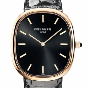 Patek Philippe Ellipse Black Dial Automatic In Rose Gold Watch 5738R-001