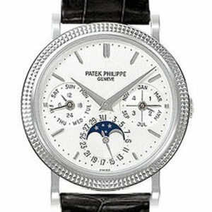 Patek Phillippe Annual Calender Moonphase White Dial Black Leather Automatic Mens Watch 5039G Pre