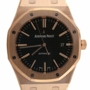 Audemars Piguet Royal Oak Black Dial 41Mm Pink Gold Watch 15400Or.oo.1220Or.01