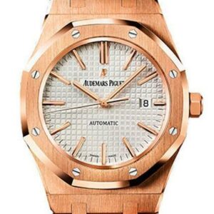 Audemars Piguet Royal Oak Self Winding 41Mm Pink Gold Watch 15400Or.oo.1220Or.02 Silver / None