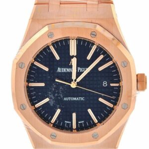 Audemars Piguet Royal Oak Selfwinding Automatic Blue Dial 18Kt Pink Gold Mens Watch