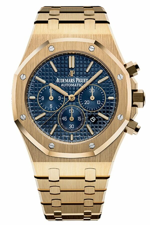 Audemars Piguet Royal Oak Blue Dial 18Ct Yellow Gold Mens Watch 26320Ba.oo.1220Ba.02