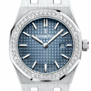 Audemars Piguet Royal Oak Lady 33Mm Smoked Blue Dial Diamond White Steel Ladies Watch