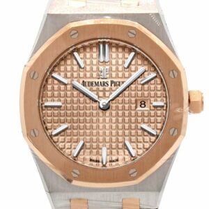 Audemars Piguet Royal Oak 33Mm Pink Gold-Toned Dial 18K Gold With Stainless Steel Ladies Watch