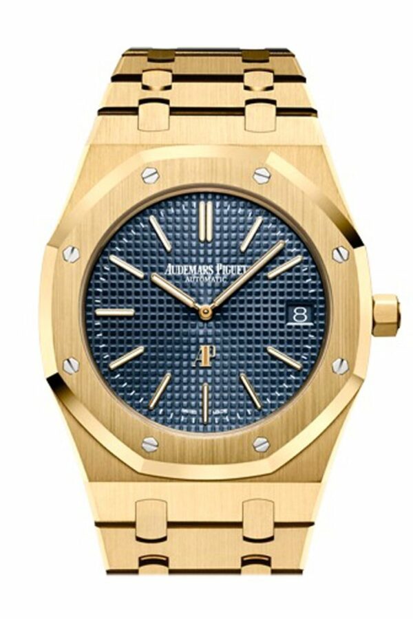 Audemars Piguet Royal Oak 39Mm Blue Dial With Petite Tapisserie Pattern 18K Yellow Gold Extra-Thin