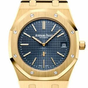 Audemars Piguet Royal Oak 39Mm Blue Dial With Petite Tapisserie Pattern 18K Yellow Gold Extra-Thin