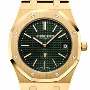 Audemars Piguet Royal Oak 39Mm Green Dial Extra-Thin Automatic Mens 18K Yellow Gold Watch