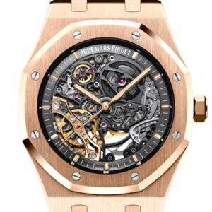 Audemars Piguet Royal Oak 41Mm Slate Grey Openworked Dial 18K Pink Gold Bracelet Mens Watch