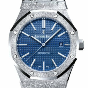 Audemars Piguet Royal Oak 41Mm Blue Dial Hammered 18K White Gold Mens Watch 15410Bc.gg.1224Bc.01