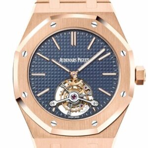 Audemars Piguet Royal Oak 41Mm Extra Thin Tourbillon Blue Dial 18K Rose Gold Mens Watch