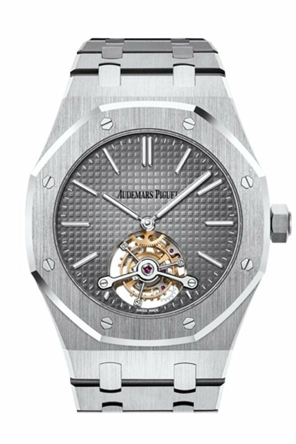 Audemars Piguet Royal Oak 41 Tourbillon Extra-Thin Smoked Grey 950 Platinum Dial Mens Watch