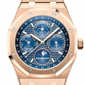 Audemars Piguet Royal Oak 41Mm Blue Dial 18K Rose Gold Mens Watch 26574Or.oo.1220Or.02