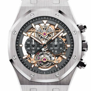 Audemars Piguet Royal Oak 44Mm Tourbillon Chronograph Openworked Rhodium Dial Titanium Mens Watch