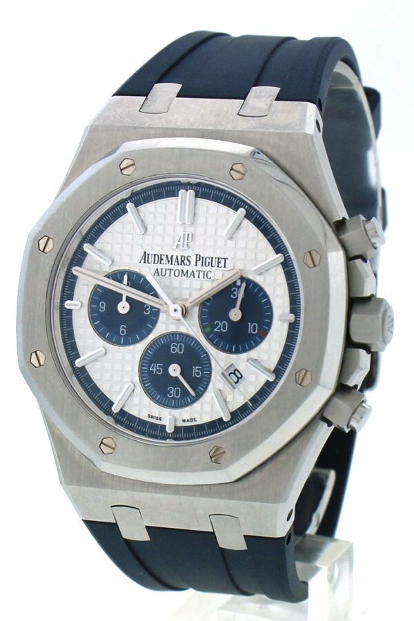 Audemars Piguet Limited Edition Royal Oak Silver Dial Rubber Chronograph Mens Watch