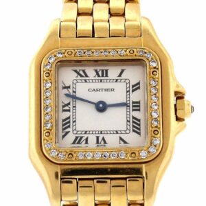 Cartier Panthère De Small 18-Karat Pink Gold Diamond Watch Silver / None Pre-Owned-Watches