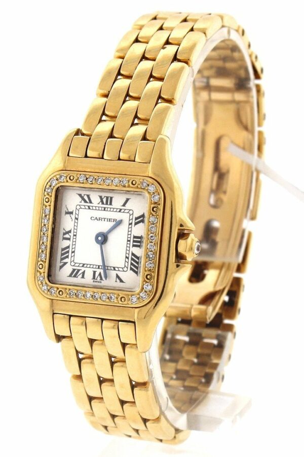 Cartier Panthère De Small 18-Karat Pink Gold Diamond Watch Pre-Owned-Watches