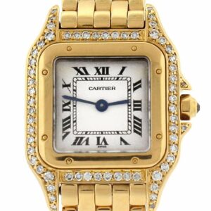 Cartier Panthère De Small 18-Karat Pink Gold Diamond Watch Silver / None Pre-Owned-Watches