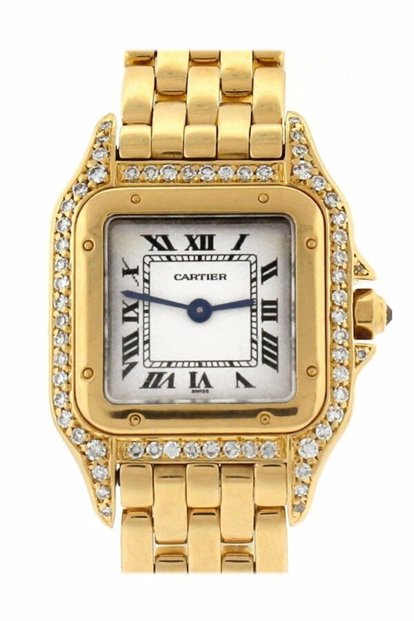 Cartier Panthère De Small 18-Karat Pink Gold Diamond Watch Silver / None Pre-Owned-Watches