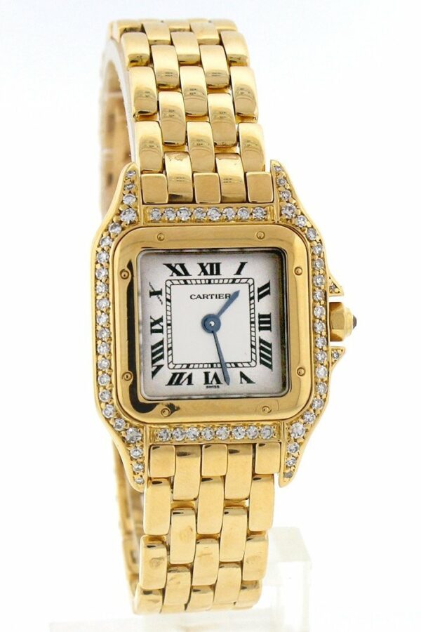 Cartier Panthère De Small 18-Karat Pink Gold Diamond Watch Pre-Owned-Watches