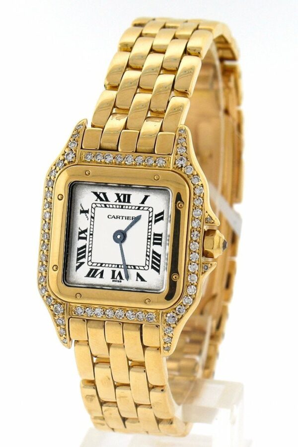 Cartier Panthère De Small 18-Karat Pink Gold Diamond Watch Pre-Owned-Watches