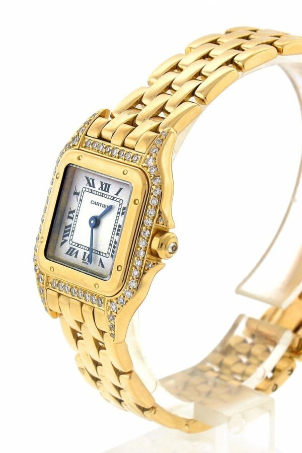 Cartier Panthère De Small 18-Karat Pink Gold Diamond Watch Pre-Owned-Watches