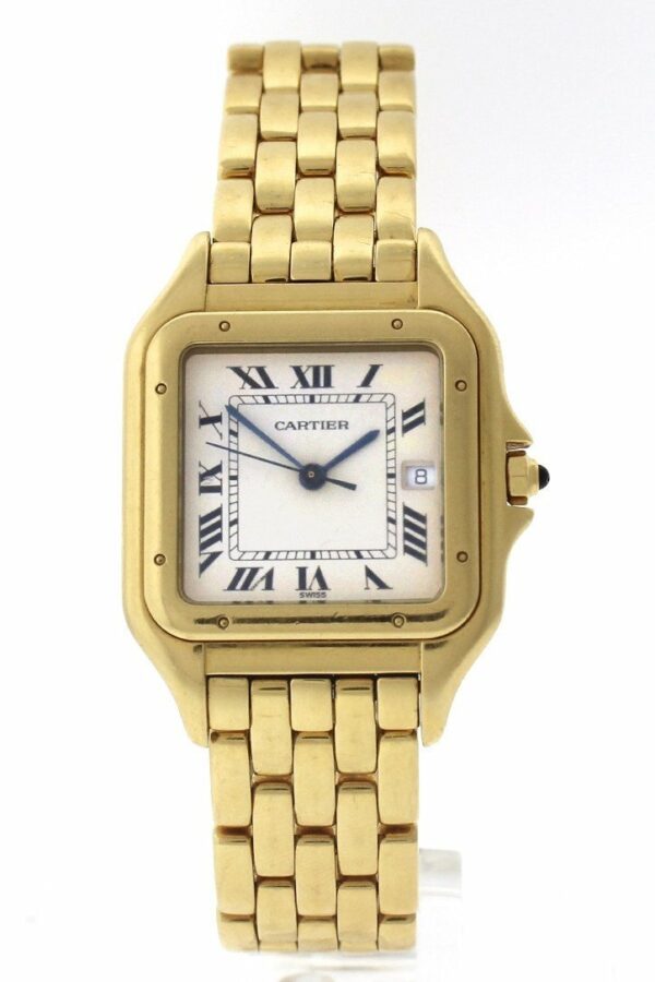 Cartier Panthère De Date Xl 18-Karat Yellow Gold Diamond Watch W25014B9 Pre-Owned-Watches