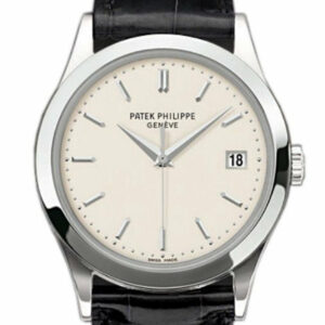 Patek Philippe Calatrava Opaline White Dial 18Kt Gold Mens Watch 5296G-010