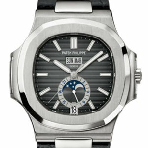 Patek Philippe Nautilus Automatic Gmt Moonphase Black Dial Stainless Steel Mens Watch 5726A-001