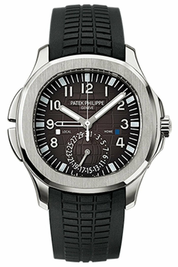 Patek Philippe Aquanaut Dual Time Black Dial Automatic Mens Watch 5164A-001