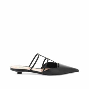 Smooth Leather Rockstud Wispy Mules 0