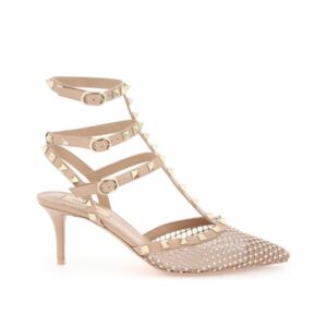 Mesh Rockstud Pumps With Crystals 0