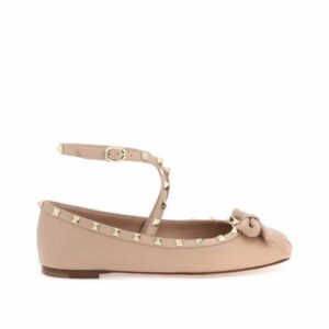 Silk Rockstud Ballet Flats 0