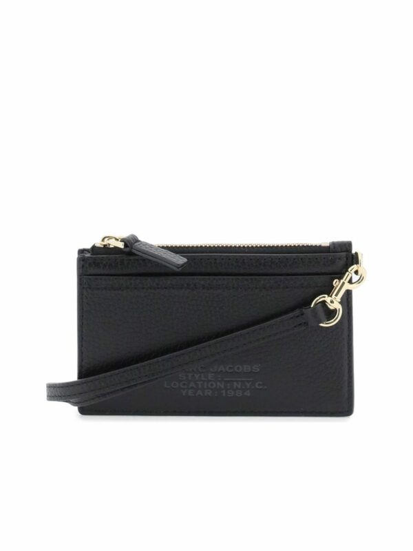 The Leather Top Zip Wristlet 0