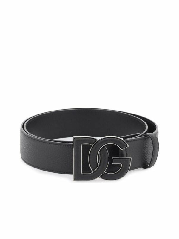 Leather Belt With Logo Buckle 0