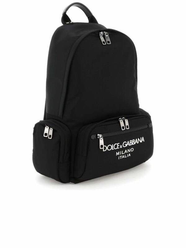 Nylon Backpack With Rubberized Lettering Logo 2