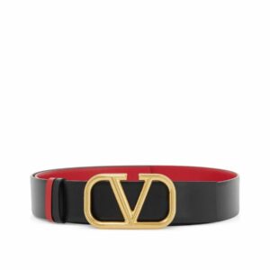 Leather Vlogo Signature Reversible Belt 0