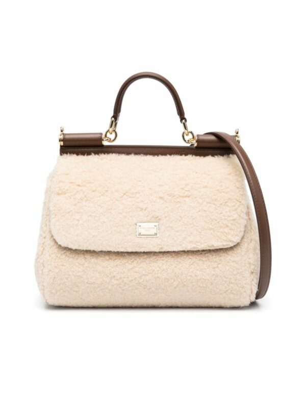 Medium Sicily Shearling Tote Bag 0