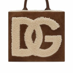 Logoembroidered Shearlingdetail Bag 0