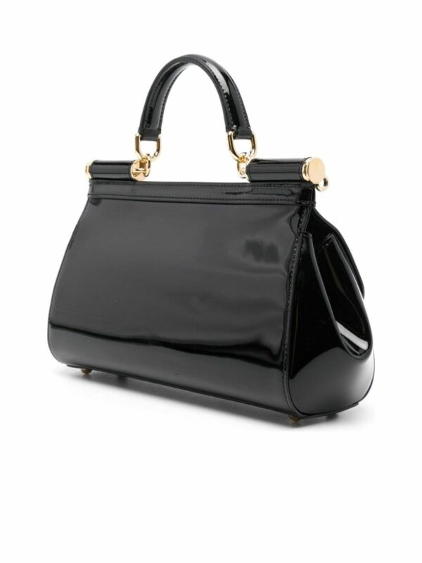 Patent Leather Top Handle Handbag 1