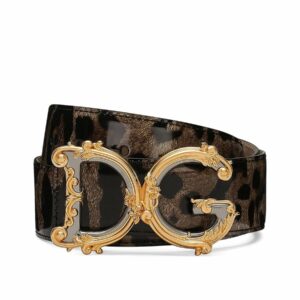 Leopardprint Logo Plaque Belt 0