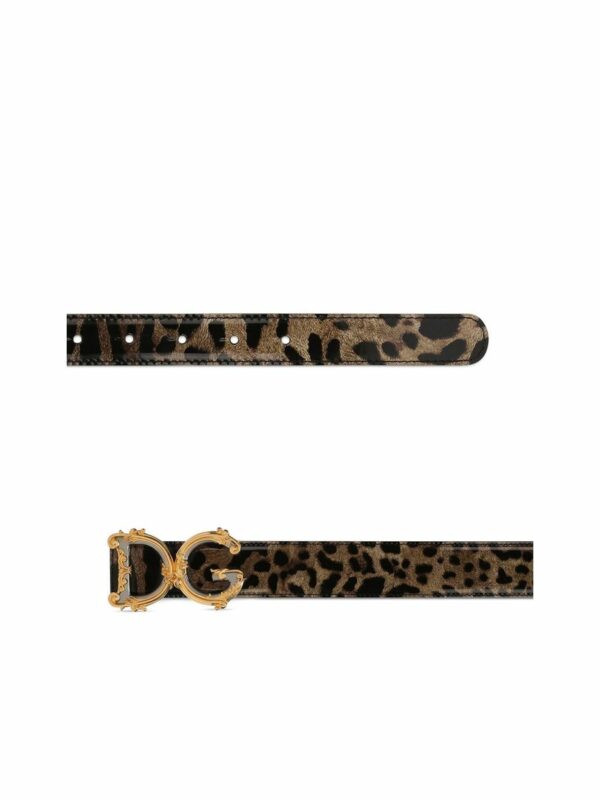 Leopardprint Logo Plaque Belt 1