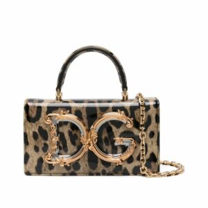 Leopard-Print Patent Crossbody Bag 0