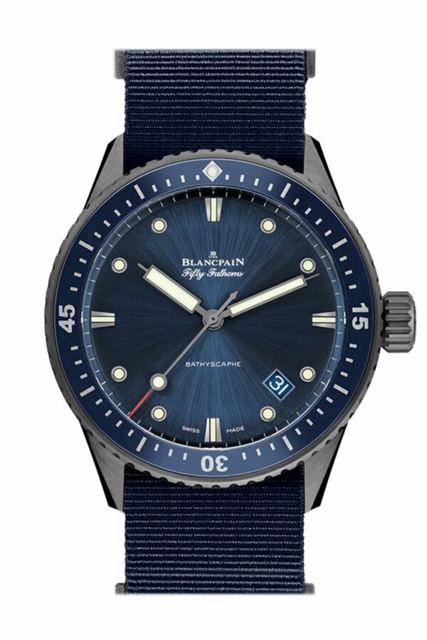 Blancpain Fifty Fathoms Bathyscaphe Ceramic 5000-0240-Naoa Blue Watch