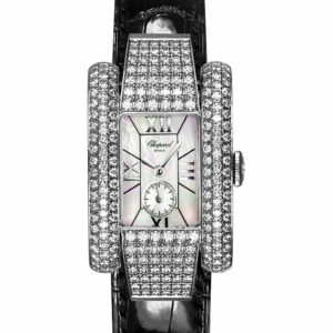 Chopard La Strada In White Gold Diamond Bezel Black Crocodile Leather Strap 416847-1001 Watch