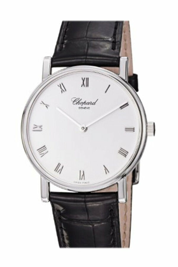 Chopard Luc On Strap White Dial Diamond Bezel Black Croc 173154/1001 Watch