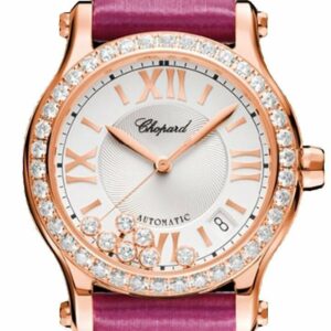 Chopard Happy Sport 36Mm 18K Rose Gold And Diamonds Automatic Watch 274808-5003 Silver / None