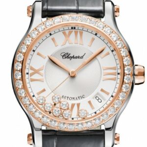 Chopard Happy Sport 36Mm Diamonds Bezel 7 Floating Inside Dial Watch 278559-6003 Silver / None